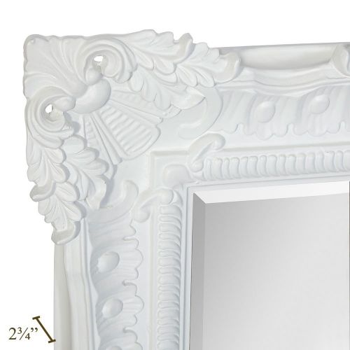  Hamilton Hills Large Ornate Antique Silver Baroque Frame Mirror | Aged Luxury | Elegant Rectangle Wall Piece | Vanity, Bedroom, or Bathroom | Hangs Horizontal or Vertical | 100% (3