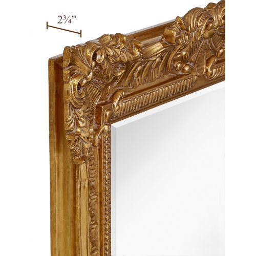  Hamilton Hills Large Ornate Antique Silver Baroque Frame Mirror | Aged Luxury | Elegant Rectangle Wall Piece | Vanity, Bedroom, or Bathroom | Hangs Horizontal or Vertical | 100% (3