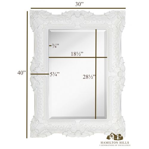  Hamilton Hills Large Ornate Antique Silver Baroque Frame Mirror | Aged Luxury | Elegant Rectangle Wall Piece | Vanity, Bedroom, or Bathroom | Hangs Horizontal or Vertical | 100% (3