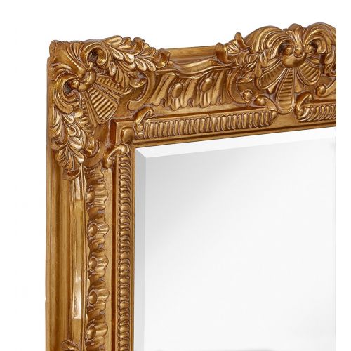  Hamilton Hills Large Ornate Gold Baroque Frame Mirror | Aged Luxury | Elegant Rectangle Wall Piece | Vanity, Bedroom, or Bathroom | Hangs Horizontal or Vertical | 100% (30 x 40)