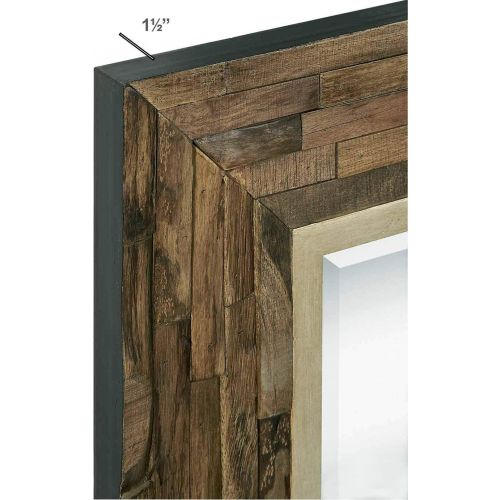  Hamilton Hills Rustic Natural Wood Framed Wall Mirror | Solid Construction Glass Wall Mirror | Vanity, Bedroom, or Bathroom | Hangs Horizontal or Vertical | 100% (24 x 36)