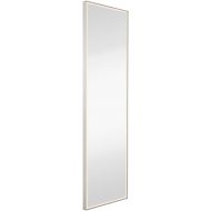 Hamilton Hills Brushed Metal Mirror with Lights | Lighted Backlit LED Wall Mirror | Contemporary Glass Illuminated Thin Frame | Full Length Hanging Vertical or Horizontal Rectangle (18 x 59)