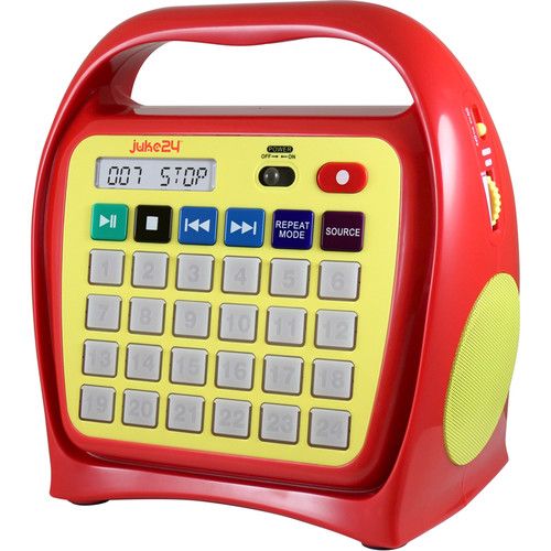  HamiltonBuhl Juke24 Portable Digital Jukebox with CD Player and Karaoke Function (Red and Yellow)