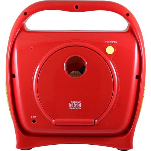  HamiltonBuhl Juke24 Portable Digital Jukebox with CD Player and Karaoke Function (Red and Yellow)