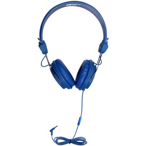  HamiltonBuhl Sack-O-Phones Favoritz Student Headphones with In-Line Microphones (Set of 5, Blue)