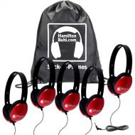 HamiltonBuhl Sack-O-Phones Primo Student Headphones (Set of 5, Red)