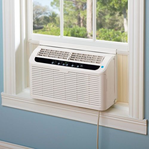  Hammacher Schlemmer Quiet Window Air Conditioner Haier ESAQ406T-H 6000 BTU 115V with Digital Remote Control, 24 Hour Timer, & Sleep Setting - Includes 3 Speeds and 4 modes for up to 250 Sq Ft. EER Rat