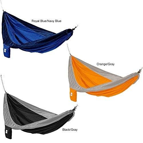  Hammaka Parachute Silk Lightweight Portable Double Hammock In Orange / Grey
