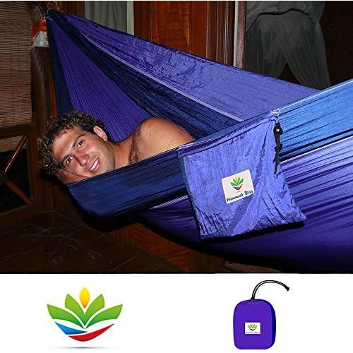  [아마존베스트]Hammock Bliss Double - Extra Large Portable Hammock - Ideal for Camping, Backpacking, Kayaking & Travel - Suspension System Included - 100 / 250 cm Rope Per Side - Quality You Can