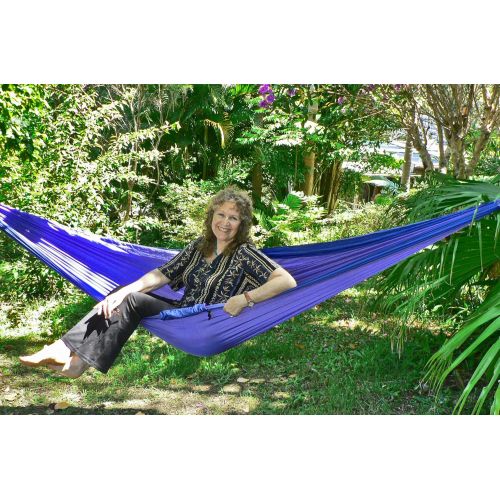  [아마존베스트]Hammock Bliss Double - Extra Large Portable Hammock - Ideal for Camping, Backpacking, Kayaking & Travel - Suspension System Included - 100 / 250 cm Rope Per Side - Quality You Can