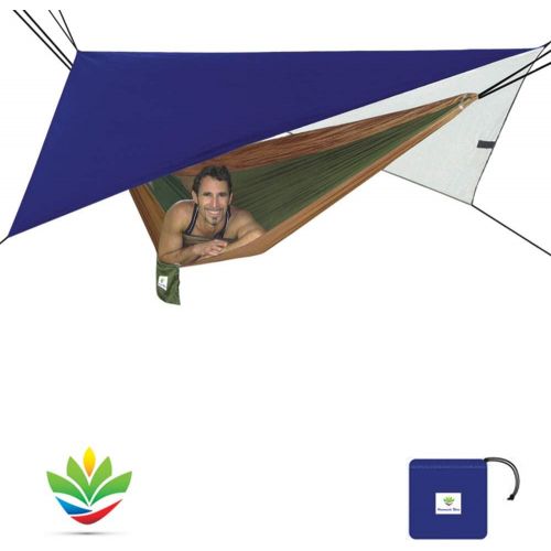  Hammock Bliss All Purpose Waterproof Shelter - Waterproof Tent Tarp, Rain Fly and Hammock Shelter to Cover Your Hammock and Your Gear  Make Hammock Camping A Rain Free and Dry Exp