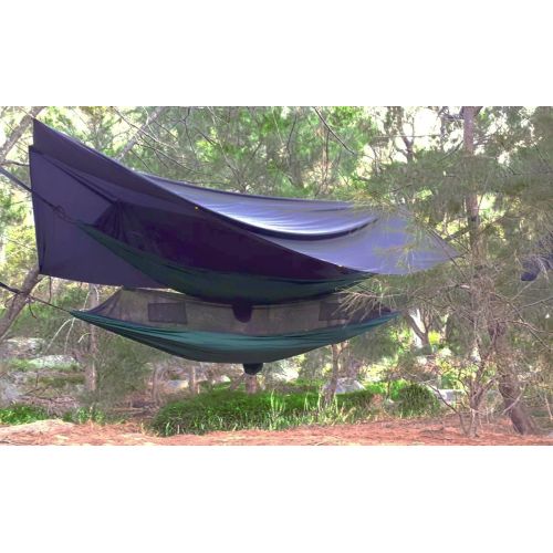  Hammock Bliss - Stay Dry Jumbo Rain Fly - Extra Huge Waterproof Tent Tarp and Hammock Shelter to Cover Your Hammock and Gear  Enormous 98” Wide Area Makes Hammock Camping A Dry Ra