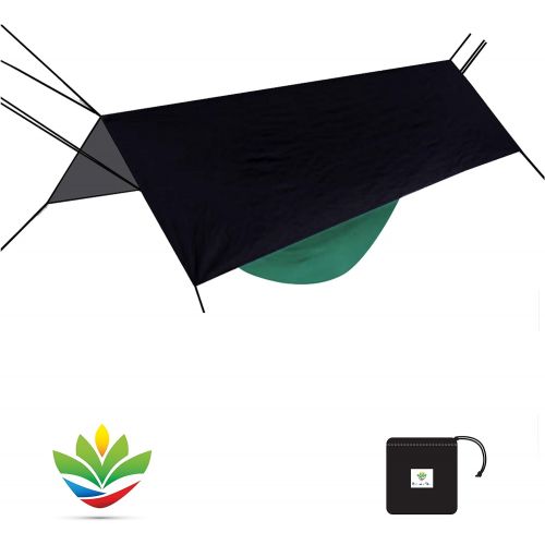  Hammock Bliss Extra Large Rain Fly - Waterproof Tent Tarp, Rain Fly and Hammock Shelter to Cover Your Hammock & Your Gear  Massive Coverage to Make Hammock Camping A Dry Rain Free