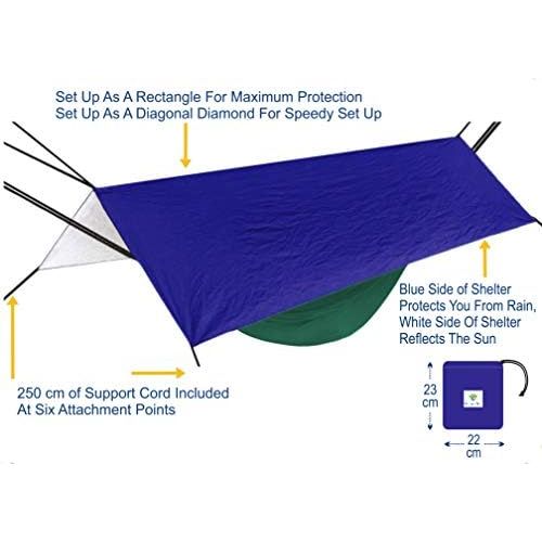  Hammock Bliss All Purpose Waterproof Shelter - Waterproof Tent Tarp, Rain Fly and Hammock Shelter to Cover Your Hammock & Your Gear