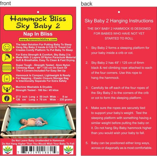  Hammock Bliss - Sky Baby 2 - Hammock Swing - The Ideal Solution for Putting Baby to Sleep  Fits Perfectly in Your Crib or Travel Cot  Floating Bed Helps Get Baby Ready to Nap