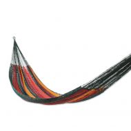 Hammocks NOVICA Sustainable Cotton Red Rope Hammock Red Wine Sunset (Double)