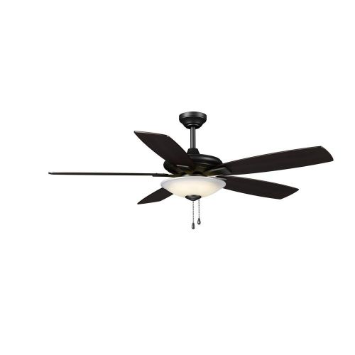  Hampton Bay Menage 52 in. Integrated LED Indoor Matte Black Ceiling Fan