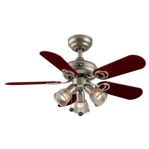  Hampton Bay San Marino 36 in. LED Indoor Brushed Steel Ceiling Fan with Light Kit