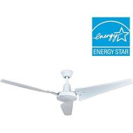 Hampton Bay Ceiling Fan, 60 In. White Industrial Fan With Energy Star Rating 92856, Wall Switch, Patented High Efficiency Blades