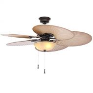 Hampton Bay Havana 48 in. LED IndoorOutdoor Natural Iron Ceiling Fan with Light Kit