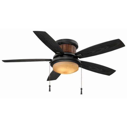  Hampton Bay Roanoke 48 in. LED IndoorOutdoor Natural Iron Ceiling Fan with Light Kit