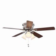 Hampton Bay Clarkston 44 In. Brushed Nickel Ceiling Fan with Light Kit