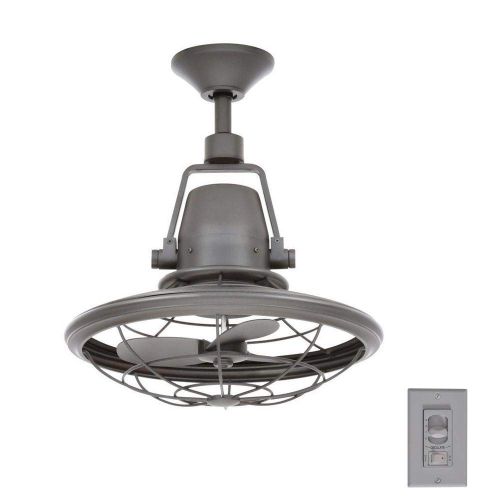  Hampton Bay Home Decorators Collection Bentley II Indoor And Outdoor 18 Inch Natural Iron Oscillating Ceiling Fan With Wall Control