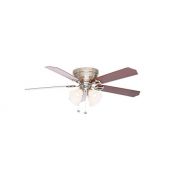 Hampton Bay Carriage House 52 in. LED Brushed Nickel Ceiling Fan