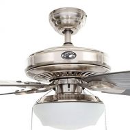 Hampton Bay Gazebo 52 in. LED IndoorOutdoor Brushed Nickel Ceiling Fan