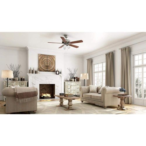  Hampton Bay YG268-BN 52 Indoor Brushed Nickel Ceiling Fan WLight Kit