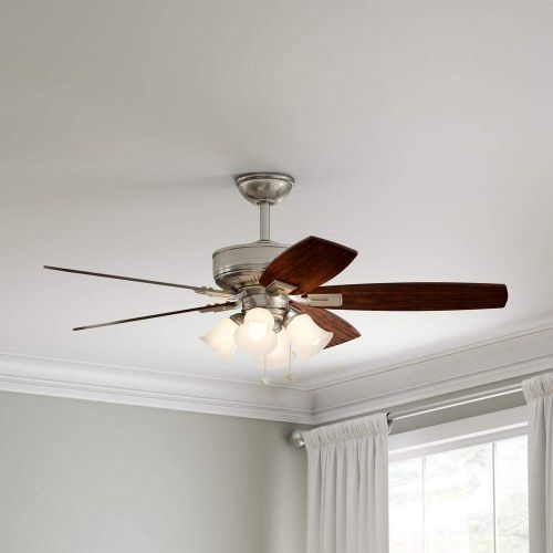  Hampton Bay 57233 52 in. Devron LED Brushed Nickel Ceiling Fan