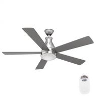 Hampton Bay Cobram 48 in. Integrated LED Indoor Nickel Ceiling Fan with Light Kit and Remote Control