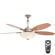 Hampton Bay Brookedale 60 in. Indoor Brushed Nickel Ceiling Fan with Light Kit and Remote Control