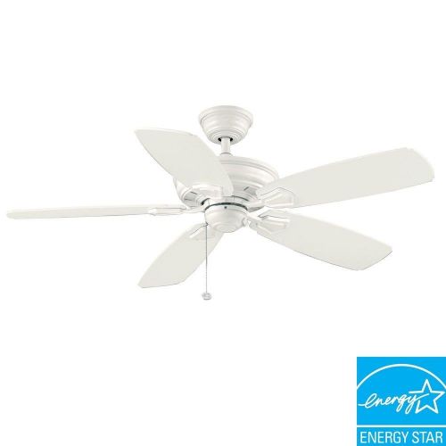  Hampton Bay Heirloom 52 in. IndoorOutdoor White Matte Ceiling Fan