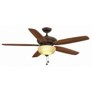 Hampton Bay Langston 60 Inch Indoor Oil-Rubbed Bronze Ceiling Fan with Light Kit