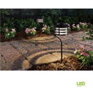 Hampton Bay Solar Bronze Outdoor Integrated LED New Age Pagoda Landscape Path Light (2-Pack)