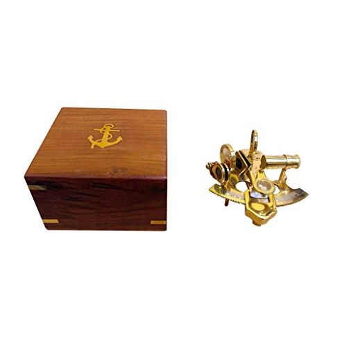  Hampton Nautical Scouts Brass Sextant, 4, Brass