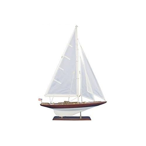  Hampton Nautical Wooden William Fife Model Sailboat Decoration, 35