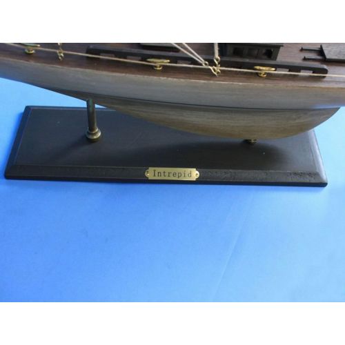  Hampton Nautical Rustic Wooden Intrepid Model Sailing Yacht, 35