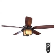 HamptonBay Devereaux II 52 in. Indoor Oil-Rubbed Bronze Ceiling Fan with Light Kit and Remote Control