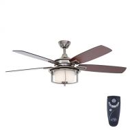 HamptonBay Devereaux II 52 in. Indoor Gunmetal Ceiling Fan with Light Kit and Remote Control