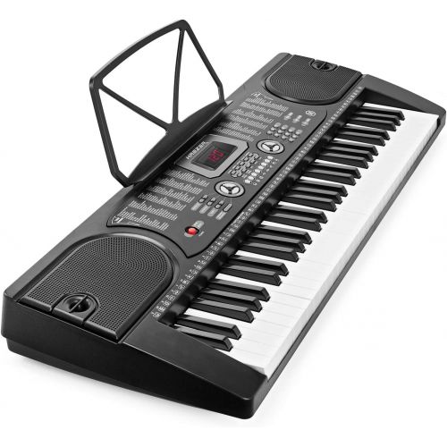  [아마존베스트]Hamzer 61-Key Digital Music Piano Keyboard - Portable Electronic Musical Instrument - with Microphone and Sticker Sheet