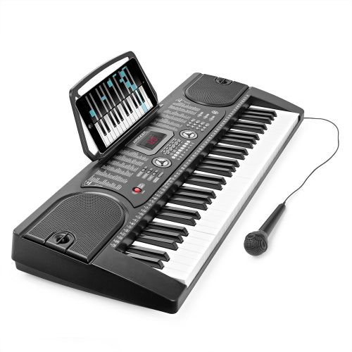  Hamzer 61-Key Digital Music Piano Keyboard - Portable Electronic Musical Instrument - with Microphone