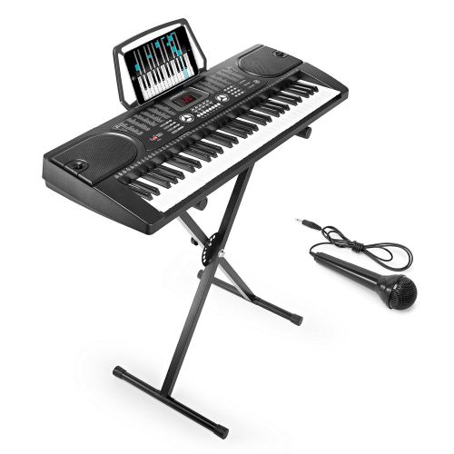  Hamzer 61-Key Electronic Piano Electric Organ Music Keyboard with Stand - Black