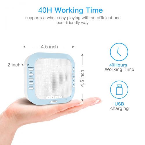  HanPro White Noise machine, Noise Sound Machine, Sleep Sound Machine with Non Looping Soothing Sounds...