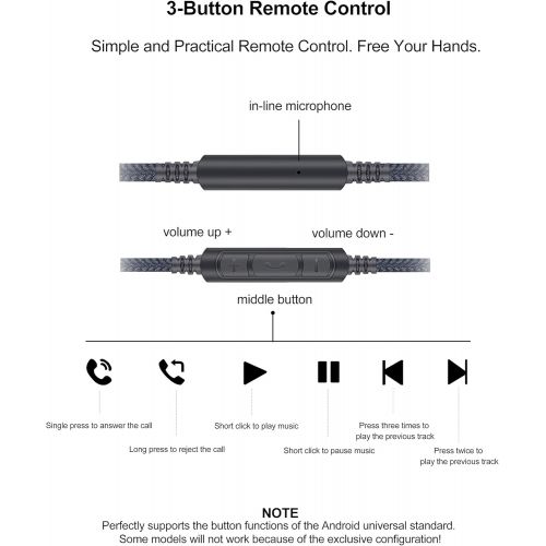  [아마존베스트]HanSnby Replacement Audio Cable for Bose QC15 QuietComfort 15 Headphones Audio Cable Compatible with Samsung Galaxy Huawei Android with In-line Microphone Remote Control Volume Control