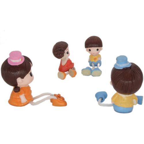  HanYoer 4 pcs/Set Resin Crafts Foot Hanging Dolls Ornaments Childrens Creative Gift Wedding Home Decoration