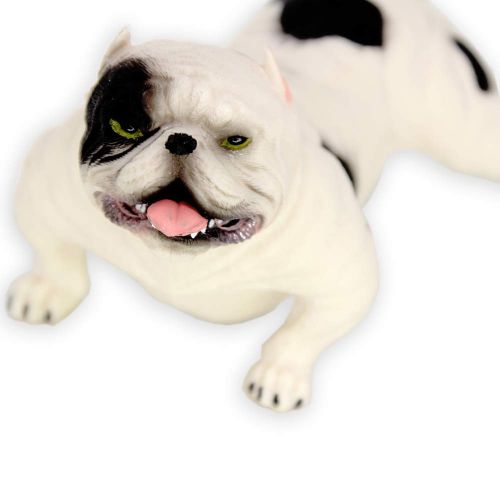  HanYoer Dog Figurines Bully Dog Animal Figure, Solid Dog Mini Figure Toy Collection Playset, Cake Topper, Garden Plant, Automobile Decoration (White)