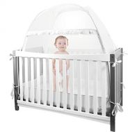 [아마존베스트]HanYun Baby Crib Tent Safety Crib Canopy Cover Pop up Mosquito Net for Kids | Nursery Mesh Crib Net Protects...