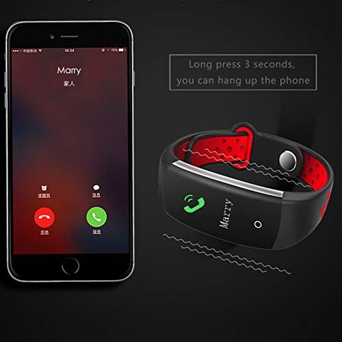  Hanbaili Intelligentes Armband, Q6-Farbbildschirm Fitness-Tracker mit dynamischer Herzfrequenz-Blutdruck-Blutsauerstoff-Wasserdichter IP68-Aktivitats-Tracker fuer IOS und Android